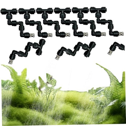 Mister for Reptile Tank, 6PCS Adjustable Misting Nozzles, 360° Reptile Mister Spray Nozzle, Quick Connect Plastic Terrarium Nozzle for Greenhouse Courtyards Gardens Plants