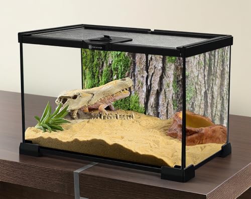 48X24 Inch Tropical Moss & Bark Reptile Tank Background – Realistic Forest Trunk Texture Moisture-Friendly Polyester Backdrop for Dart Frogs & Crested Geckos - size: 48X24in