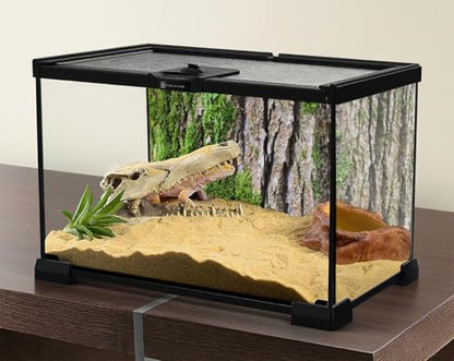 48X24 Inch Tropical Moss & Bark Reptile Tank Background – Realistic Forest Trunk Texture Moisture-Friendly Polyester Backdrop for Dart Frogs & Crested Geckos - size: 48X24in