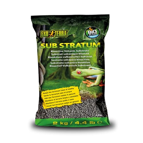 Exo Terra Sub Stratum, Offers Correct Moisture Levels 4.4 lb | Bioactive Volcanic Substrate for Reptile Terrariums, Eliminates Odor