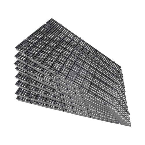 12 Pcs Aquarium Fish Tank Divider, Plastic Egg Crate Grid Divider Tray,Egg Crate for Mixed Breeding Light Diffuser(Black 30 * 15cm/11.81 * 5.9" -4.5mm Hole - color: Black, size: 30*15cm/11.81*5.9" -4.5mm Hole