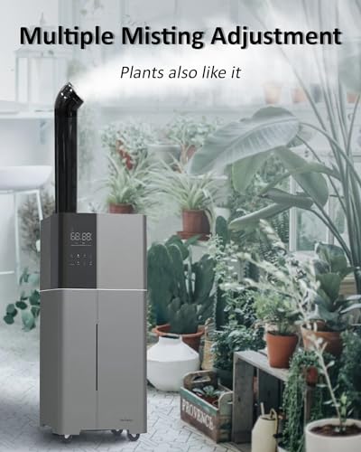 LACIDOLL Humidifier Large Room 26L/6.8Gal | Whole House Humidifiers for Home, Commercial and Industrial Humidifiers with 360° Nozzle & Extension Tube, Top Fill