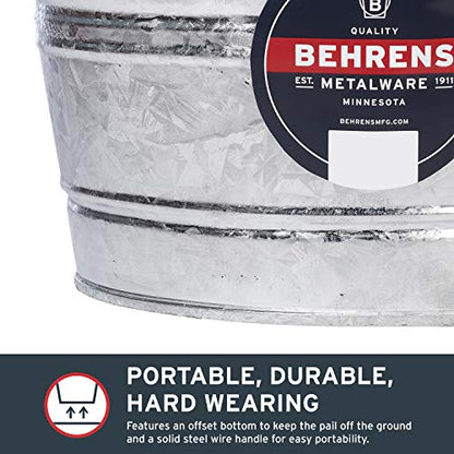 Behrens Hot-Dipped Galvanized Steel Utility Pail 4-1/4 Gallon - size: 17 quart, style: Hot Dipped