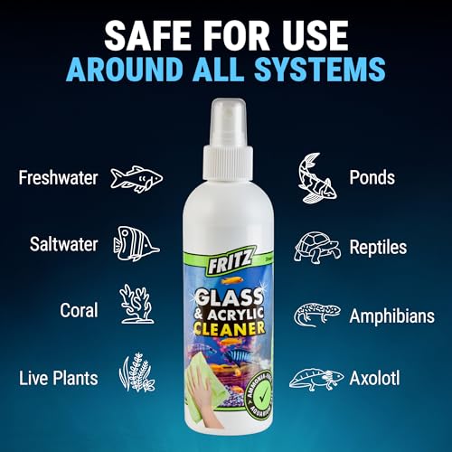 Fritz Aquatics Aquarium Glass & Acrylic Cleaner Spray for a Crystal Clear Tank (8-Ounce)