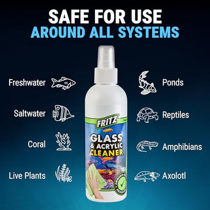 Fritz Aquatics Aquarium Glass & Acrylic Cleaner Spray for a Crystal Clear Tank (8-Ounce)