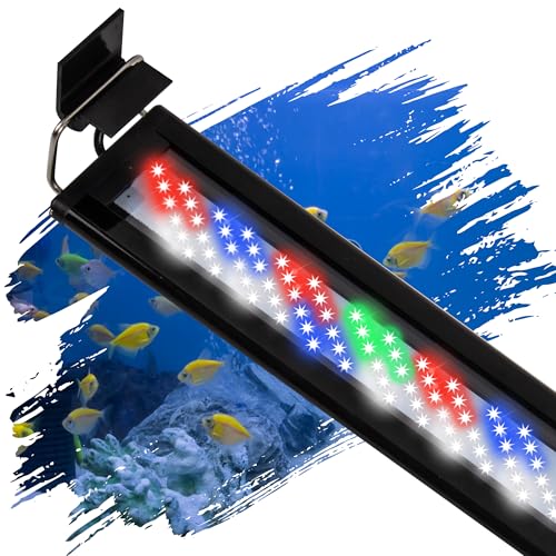 Led Aquarium Light, Full Spectrum Fish Tank Lights, 40 Gallon Freshwater Fishtank Hood Lighting for Grow Fish, Plants, Adjustable from 36 to 44 Inch - size: 36-44 IN