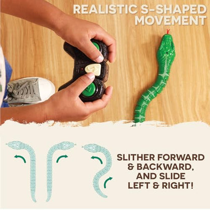 Terra by Battat Remote Control Snake, Emerald Tree Boa, Green, Animals | Electronic snake toy with remote, LED light-up eyes, S-shaped movement, includes 1 snake and 1 remote control, 6+ Years - style: Snake (Green)
