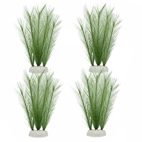 M2cbridge Plastic Fish Tank Plants Soft Silk Water Grass Reptile Waterweed for Terrarium Decor Plants and Aquarium Landscape(4pcs,8") - size: 4pcs,8"