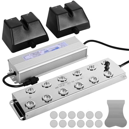 Ultrasonic Mist Maker 12 Heads, 9000ml/H Ultrasonic Fogger w/Float, 400W Waterproof Power Supply, for Halloween Atmosphere, Fish Tank, Greenhouse, Landscape