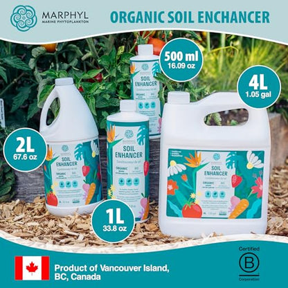 MARPHYL All-Purpose Plant Food – Organic Nutrient-Rich Fertilizer & Soil Enhancer for Indoor & Outdoor Flowers, Vegetables, Succulents, Bamboo & Hydroponics - size: 1.05 gal
