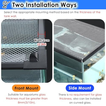 LZMZMQ Mesh Terrarium Lid Aquarium Hood, DIY Fish Tank Top Cover/Anti-Jumping Net with Magnetic Edges, Square Ventilation Opening Screen Netting, Cut to Size(L15.7xW15.7in/40x40cm) - size: L15.7xW15.7in/40x40cm