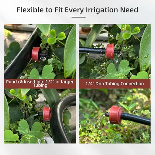 30PCS 1 GPH Pressure Compensating Drip Irrigation Spot Watering Drippers/Emitters, Self-Cleaning Constant Flow Drip Irrigation Emitters Heads Irrigation Drippers Parts for Drip Irrigation System - color: 30PCS, size: 1 GPH