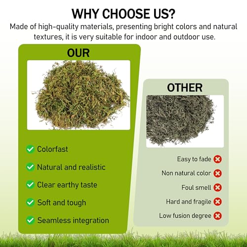 11 OZ Artificial Faux Green Moss for Crafts, Decorative Fake Moss Plant | Artificial Moss for Crafts, 11 OZ, Faux GreenDecorating Plants Indoor, Pot Filler for Artificial Plants