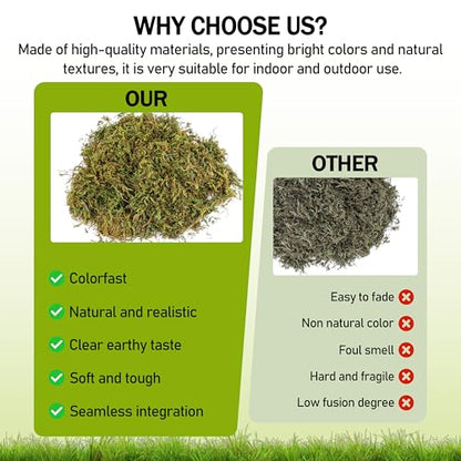 11 OZ Artificial Faux Green Moss for Crafts, Decorative Fake Moss Plant | Artificial Moss for Crafts, 11 OZ, Faux GreenDecorating Plants Indoor, Pot Filler for Artificial Plants