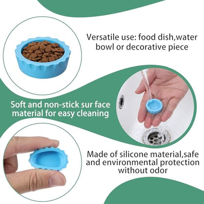 9Pcs Silicone Reptile Feeding Dish Set, Colorful Small Animal Bowls with 2 Silicone Spoon for Reptile Tanks, Practical Crested Gecko Tank Accessories for Small Pet