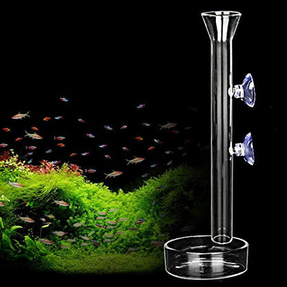 Aquarium Shrimp Feeding Tube and Dish, Clear Crystal Glass Fish Tank Shrimp Feeder Tube Tray - size: 8" + 1 Tray