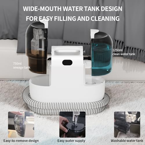 PUREBEAR Portable HandHeld Carpet Cleaner Machine, Spot Cleaner | 18Kpa Suction Power| Shampooer| Dual Tank| Upholstery| Couch, Car Seat, Rug, Mattress| 2 Cleaning Heads| Self Cleaning