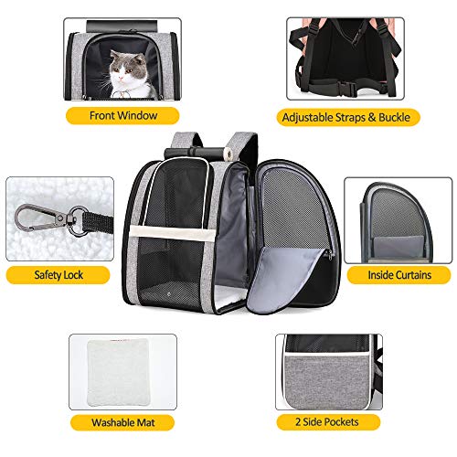Texsens Innovative Traveler Bubble Backpack Pet Carriers for Cats and Dogs - color: Upgraded-Black