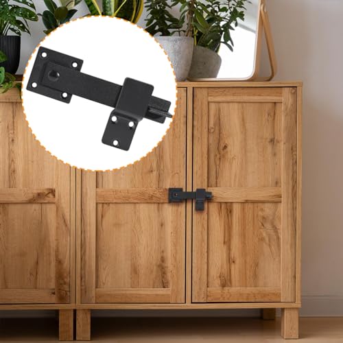 5.5" Fence Gate Latch Heavy Duty for Wooden Fence Gate Latch for Outdoor, Cabinet, Shed, Sliding Doors and Farm Gate