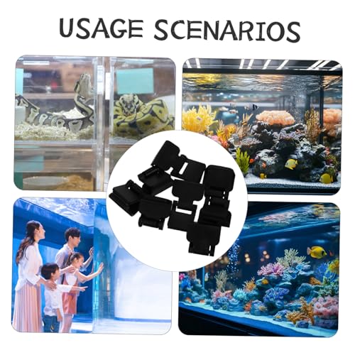 Mikikit 8pcs Turtle Tank Lock Clips Secure Latches for Reptile Terrariums Aquarium Cover Holders Easy to Attach for Enclosures