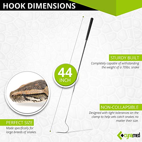 Cynamed Professional Stainless Steel Probe Snake Hook Reptile Catcher Stick Rattlesnake Grabber Pick-up Handling Tool