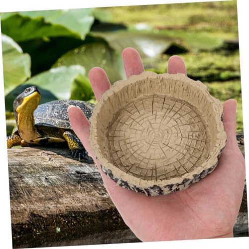 MERRYHAPY Reptile Food and Water Dish Durable Resin Tortoise Feeder for Lizards Frogs and Geckos Practical Storage Container for Reptile Pets