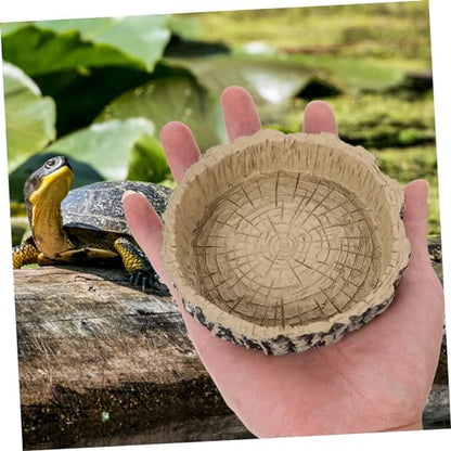 MERRYHAPY Reptile Food and Water Dish Durable Resin Tortoise Feeder for Lizards Frogs and Geckos Practical Storage Container for Reptile Pets
