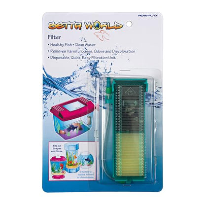 Penn-Plax Small World Aquarium Filter – Comes with a Disposable Media – Safe for Freshwater and Saltwater Setups (SWF1)