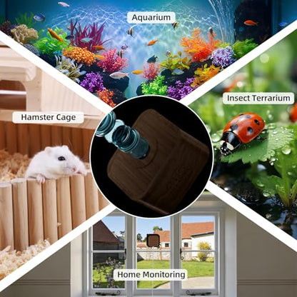 5MP Aquarium & Terrarium & Fish Tank Camera, Time Lapse WiFi Reptile Camera | 120° Anti-Glare Wide Angle Lens, Walnut Wood Case, Motion Detection, Video Playback, Easy Magnetic Mount for Pet Monitoring