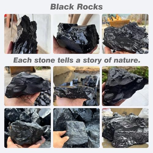 Unocho Fish Tanks Stone 20lb Natural Black Rocks for Aquariums Paludarium Decorative Aquascaping Stone for Reptile Terrariums Bonsai Gardens(3"-9"-8pcs) - size: 20LB(8pcs)3-9in.