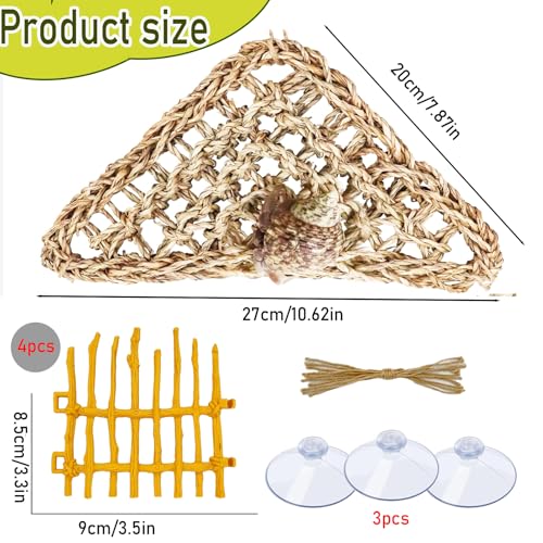 Hermit Crab Ladder Climbing Toy|Hermit Crab Decoration Tank Accessories，Reptile Habitat Decor with Climbing Hammock Toys for Leopard Gecko，Lizards, Tarantulas