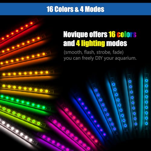 LED Aquarium Light with IP68 Waterproof and Memory Function Submersible Fish Tank Light with Remote and 16 Colors 7.5 Inches Brightness Adjustable Underwater Light Bar for Fish Tank Aquarium - size: 7.5 inch (With Remote Control)