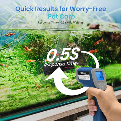 Etekcity Infrared Thermometer Laser Temperature Gun, -58°F~1130°F, Blue | Cooking, Pizza Oven, BBQ, Meat, Kitchen, Reptile, HVAC, Adjustable Emissivity, MAX Display, High Temperature - color: Arctic Blue, style: Advanced