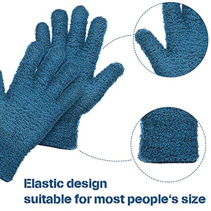 Patelai 2 Pairs Microfiber Gloves for plants Dusting Cleaning Glove Mittens House Cars Blinds Dusting(Blue,Large) - color: Blue, size: Large (2 Pairs)