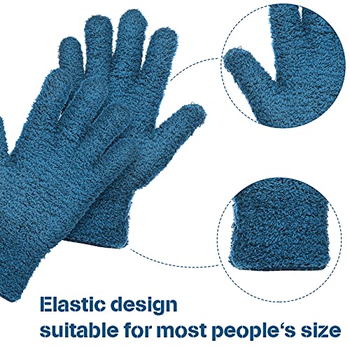 Patelai 2 Pairs Microfiber Gloves for plants Dusting Cleaning Glove Mittens House Cars Blinds Dusting(Blue,Large) - color: Blue, size: Large (2 Pairs)