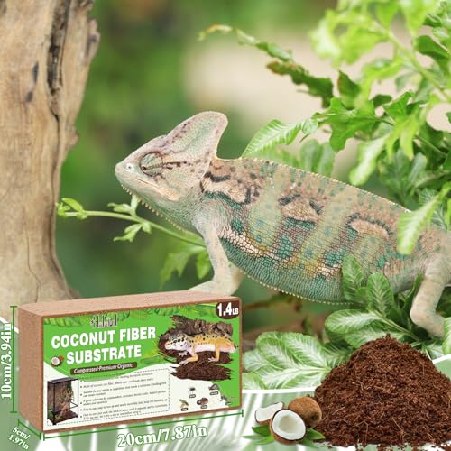 Halatool 6 Pack Compressed Coconut Fiber Substrate for Reptiles | Organic Coconut Substrate, Reptile Bedding for Tortoises, Geckos, Snakes, TLizards, Frogs, Hermit Crabs & Tarantulas - color: 6 pack