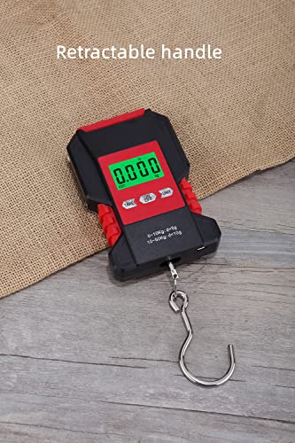Klau Portable Rechargeable Fish Scale Luggage Scales 50 kg / 100 lb | Heavy Duty, Waterproof, Measuring Tape, Home Farm Hunting Outdoor