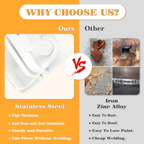 Alise Flip Latch Gate Latch White Shed Lock Shed Latch Barn Door Lock Locking Latches for Barn Fence Cabinet Garden Garage Window Pet Dog Cage,Stainless Steel Shed Door Latch Barn Door Lock,S-Size | Stainless Steel Door Lock Latches for Shed Barn Wooden F