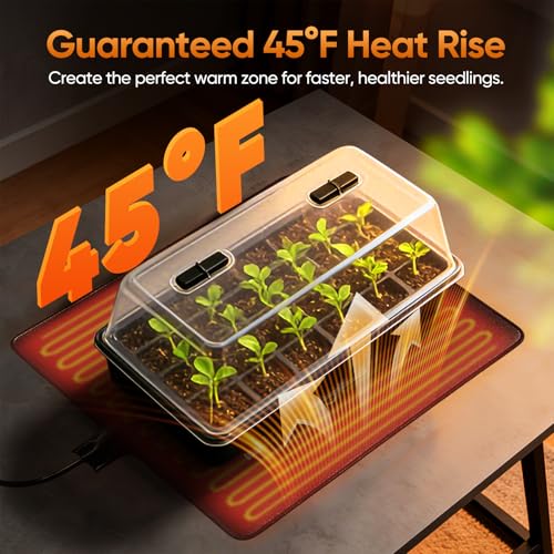 Waterproof Heating pad Plant Heating pad 8.0x8.0 Inch 12W Under Tank Terrarium Heating Mat, Reptile Heat Pad, Reptile Heating Pad for Turtle, Lizard, Hermit Crab, Frog, Snake ﻿﻿