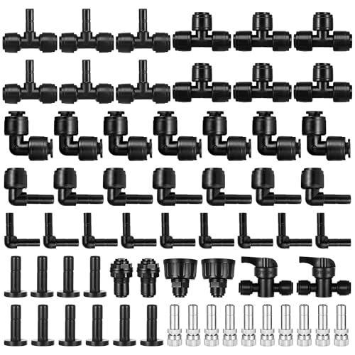 86 Pack 1/4 Reptile Mister Nozzles Kit, Reptile Misting System | 1/4"Reptile Misting System Fittings,360 Degree Adjustable Misting Spray Nozzles for Aquarium,Vivarium,Plants, Amphibians - size: 84 Pack Mister Nozzles Kit