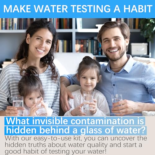 17 in 1 Water Testing Kits for Drinking Water, 100 Strips + 4 Bacteria Tests, Tap and Well Water Test Kit Easy to Test and Read for Hardness, Lead, Iron, pH, Copper, Bacteria and More