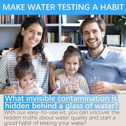 17 in 1 Water Testing Kits for Drinking Water, 100 Strips + 4 Bacteria Tests, Tap and Well Water Test Kit Easy to Test and Read for Hardness, Lead, Iron, pH, Copper, Bacteria and More