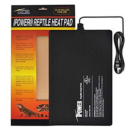 iPower 8 by 12-Inch Reptile Heat Mat Under Tank Heater Terrarium Heating Pad Ideal for Spider Snake Tarantula Hermit Crab Turtle, Black - size: 8 X 12 Inch, style: 1 Pack