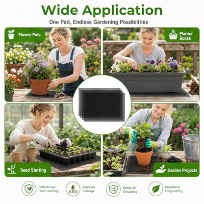30pcs mesh Sheet, Fine Terrarium Mesh | Plastic Drainage Mesh for Plants Bonsai Terrarium Keep Soil From Flowing Away, 11.8 X 7.8 In (Black)