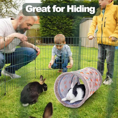 2 Packs Guinea-Pig Rabbit Tunnel Pet Fun Tunnel, Bunny Tunnel,Tube Pet Hideaway, Bunny Hamster Hideout Small Animal Activity Tunnels Hideaway Accessories for Dwarf Rabbits Kitty