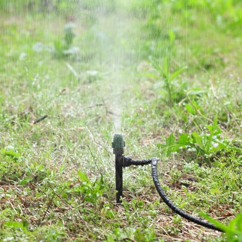 30 Pcs Irrigation Misters Emitters for 1/4" Drip Tubing | Adjustable 360° Automatic Atomizing Nozzles on 6.3" Arrow Stake,Micro Spray Irrigation Kits for Patio Misting Watering System - style: 30Pcs Misters