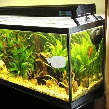 GANAZONO 2pcs Aquarium Fish Food Cup Set with Floating Acrylic Feeder Rings, Fish Feeding Device for Tank, Suitable for Frozen Bloodworms and Brine Shrimp Feeding in Home Aquariums