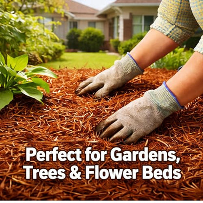 Long Needle Pine Straw Mulch - 65-80 Sqft Coverage 4 Set - Premium USA Harvested PineStraw for Landscaping, Weed Control, Moisture Retention & Erosion Control - USA Pinestraw - size: Pine Needle Mulch - Covers 65-80 Sqft 4 set