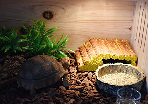 OMEM Reptile Natural Bowl Food and Water Dish Resin Made (Tree bark)