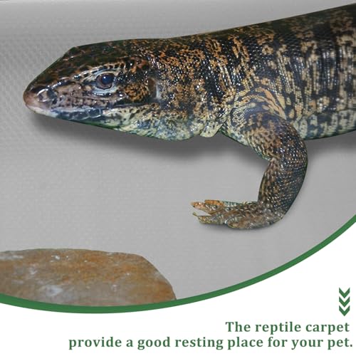 Reptile Terrarium Carpet EVA Mat Soft Breathable Flooring for Snake Tortoise Lizard Bearded Dragon Tank Bedding Liner with Tailored Gray